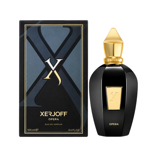 Xerjoff Opera Eau de Parfum 100 ml mit Verpackung auf weißem Hintergrund