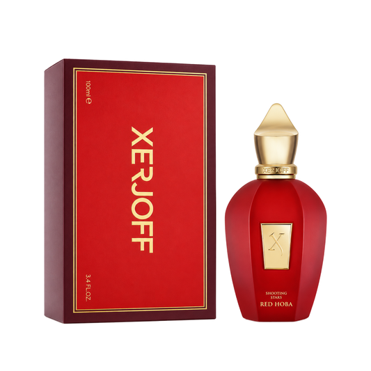Xerjoff Red Hoba 100 ml mit Verpackung auf weißem Hintergrund